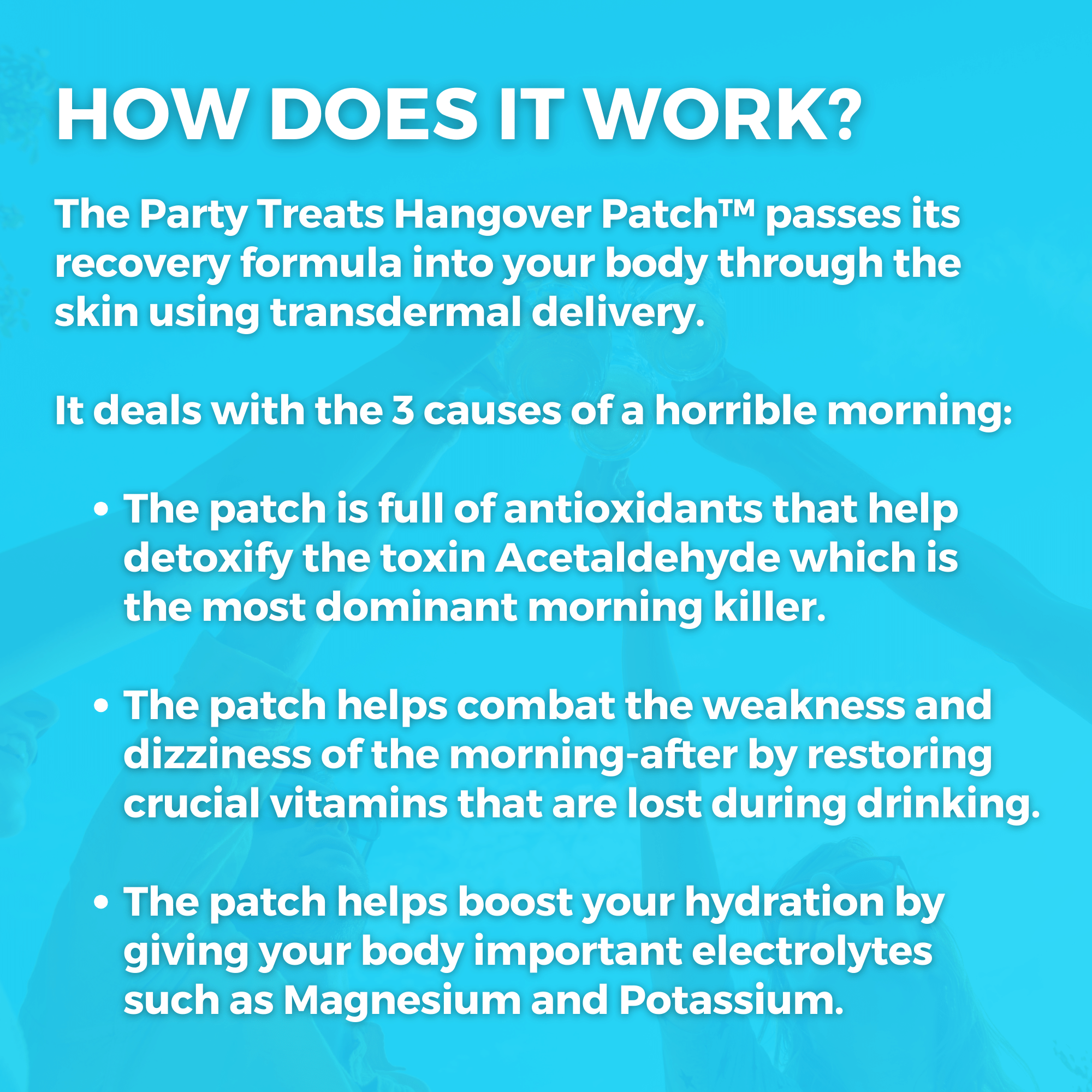 Party Patch, #1 Hangover Patch ✚𝐍𝐀𝐓𝐔𝐑𝐀𝐋 𝐇𝐀𝐍𝐆𝐎𝐕𝐄𝐑  𝐃𝐄𝐅𝐄𝐍𝐒𝐄✚ Apply while drinking ➜ Remove next day 🥂🚫🤢💯  #wintomorrow  By Party Patch